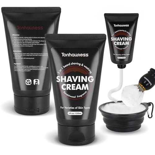 Travel Shaving Brushes Kit For Men, 4 In 1 Shaving Brush Set With Badger Hair Shaving Brush, Shaving Brush Case, Shaving Cream and Foldable Shaving Bowl For Trip