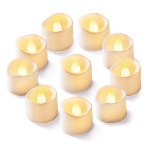 Homemory Warm White Flickering Flameless Tea Lights - 24 Pack, Battery Operated, 200+ Hours, Safe for Weddings & Holidays