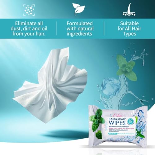 ESHA Hair & Scalp Wipes - Instant Cooling Refresh