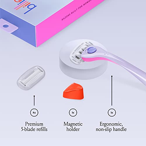 Billie Razors for Women Shave Kit & Body Buffer - Pre-shave Exfoliating Bar - 3.5 oz & Whipped Shave Cream - Lavender & Bergamot Scent - 6.5 fl oz