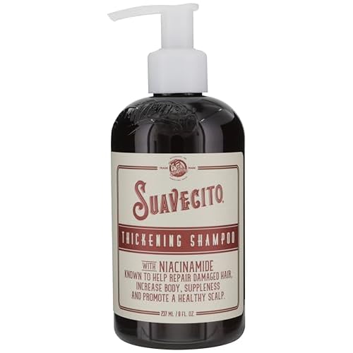 Suavecito Hair Thickening Shampoo With Niacinamide For Thinning Hair - Vitamin B3 Shampoo Repairs Damaged Hair, Improves Health And Fights Hair Loss