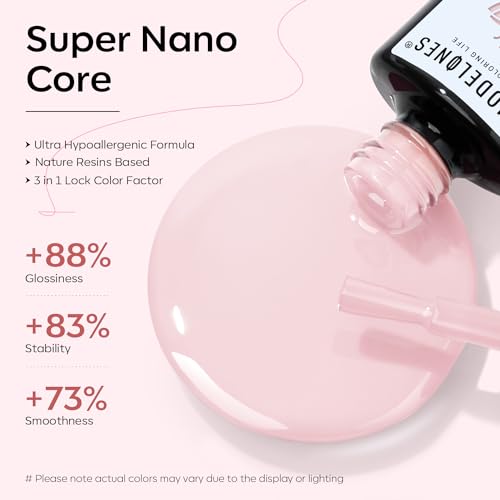 Modelones 15ML Baby Pink Gel Nail Polish with UV LED Nail Lamp