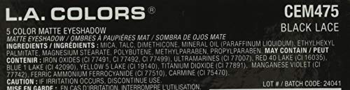 L.A. COLORS 5 Color Matte Eyeshadow Palette - Black Lace