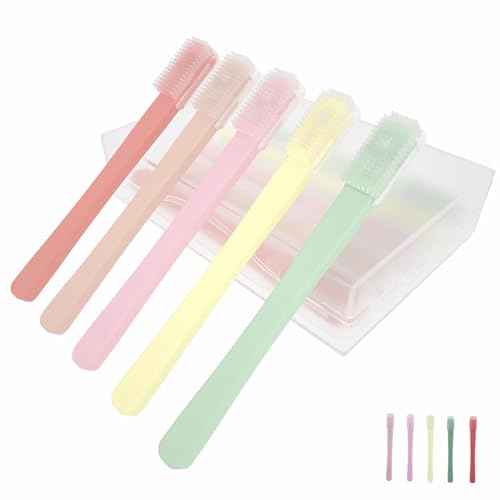 Eyelid Brush with Soft Silicone for Sensitive Eyelids,Gently Deeply Clean Eyelid Margins,Removes Dirt,Oil.Blepharitis,MGD and Dry Eyes Relief,Lid Scrub Device,Eyelid Cleanser Partner (5pcs)