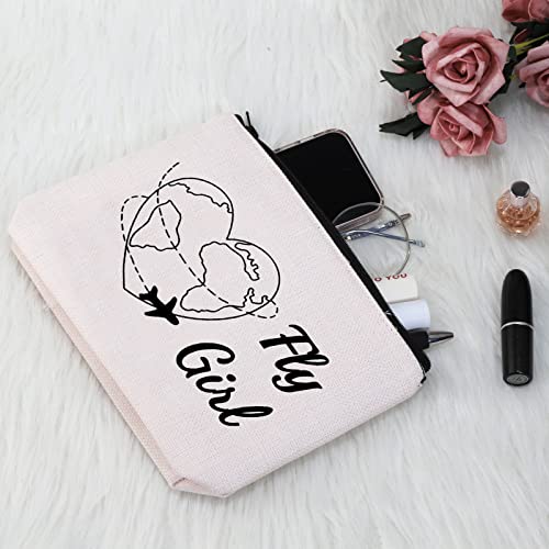 G2TUP F G Makeup Bag Flight Attendant Cosmetic Bag Airplane Attendant Gift Cabin Crew Gift Stewardess Makeup Travel Pouch with Zipper