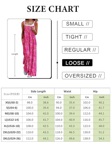 YESNO Women's Summer Boho Casual Jumpsuits Wide Leg Overalls Floral Print Baggy Rompers with Pockets XS PZZCR 26