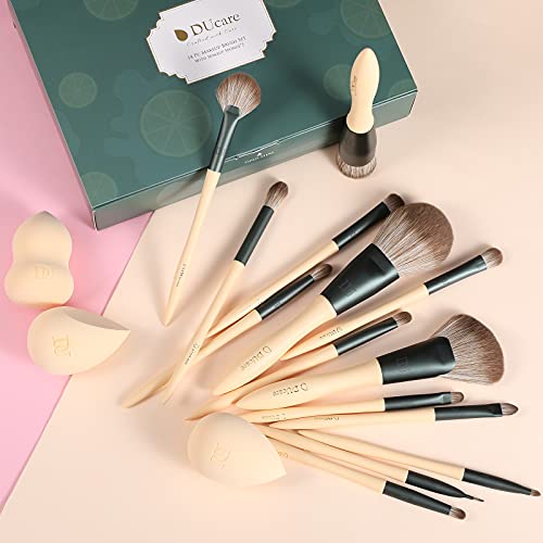 DUcare Makeup Brushes14Pcs+Makeup Brush Cleaner Set