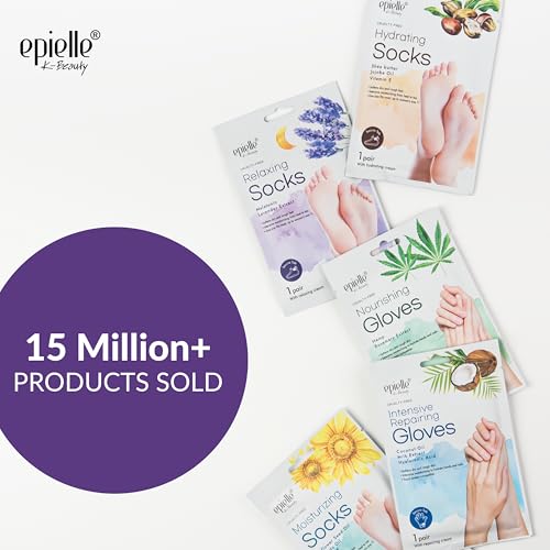 Epielle Relaxing Foot Mask - Deep Moisturizing Socks for Dry Feet, 6 Pairs