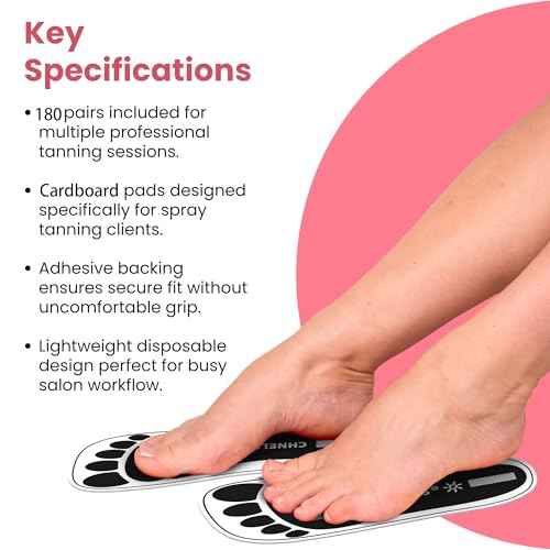 Black 180Pairs(360Feet)Disposable Spray Tanning Feet Pads for Hygienic Foot Protectors,Comfortable & Hygienic Spray Tan Pads Feet-Specifically for the Spray Tanning Industry or Salon,One Size-Non Slip
