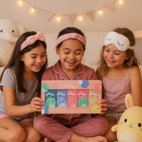 Original Squishmallows Face Sheet Masks, 5 Pack, 25ml Each, Anti-Oxidant, Hydrating, Glowing, Quenching, Rejuvenating