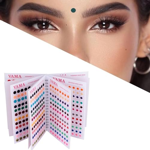 VAMA Premium Velvet Bindi Book - 504 Multicolor Medium Bindis
