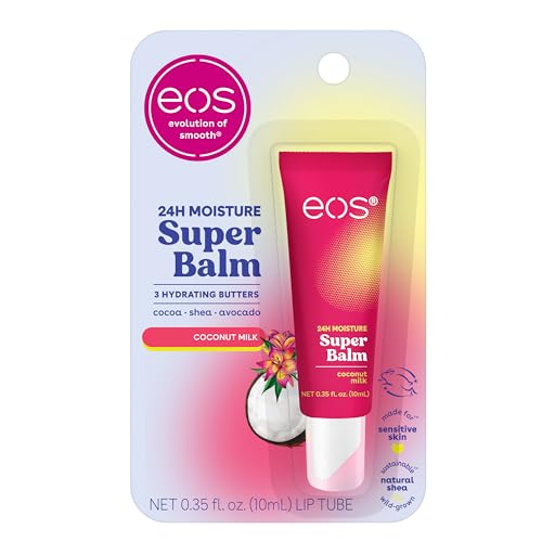 eos 24H Moisture Super Balm- Coconut Milk, Lip Mask, Day or Night Lip Treatment, Made for Sensitive Skin, 0.35 fl oz