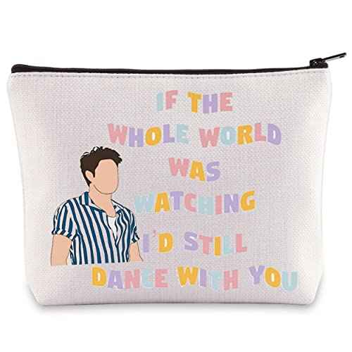 BWWKTOP Singer Lyrics Makeup Bag Singer Album Gifts If The Whole World Was Watching I'd Still Dance With You Makeup Zipper Pouch Bag