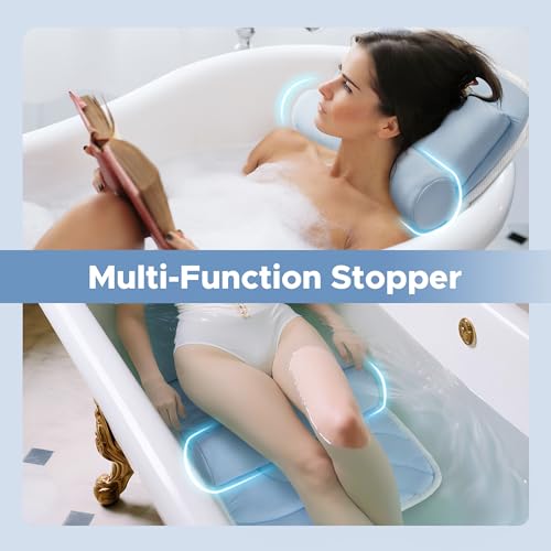 Sunlit Full Body Bath Pillow with Lumbar Support & Suction Cups