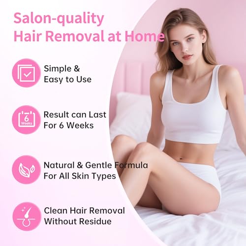 Beauty7 Body Wax Strips Kit, Ready to Use Waxing Strip, Facial Hair Removal, Arms Legs Underarm Bikini Hair Removal, 36 Strips 6 Calming Oil Wipes for All Skin Types