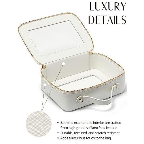 Popvibe Clear Makeup Bag Travel Cosmetic Case Transparent Toiletry Bag with Zipper, Portable Make Up Organizer Traveling Compact Car Bag for Essentials