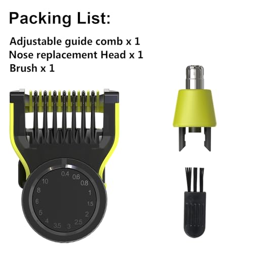 Adjustable Guide Comb & Nose Trimmer Head for OneBlade QP2520 QP2530