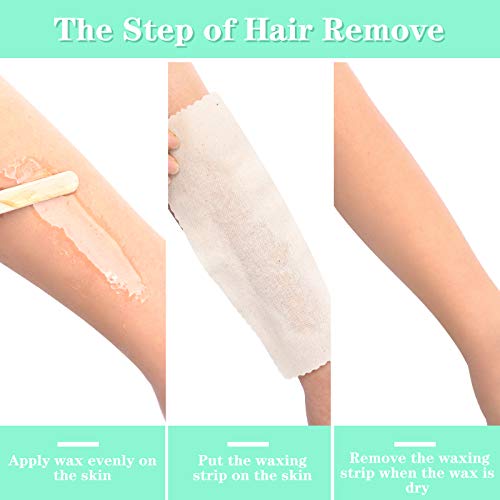 Maitys 200 Pieces Body and Facial Muslin Strips for Hair Removal Natural Muslin Epilating Strips 2.8 x 7.9 Inches Large Bulk for Women and Men
