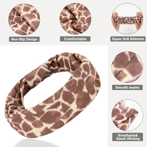 Cobahom Wide Headbands for Women (6-Pack) - Stretchy, Non-Slip