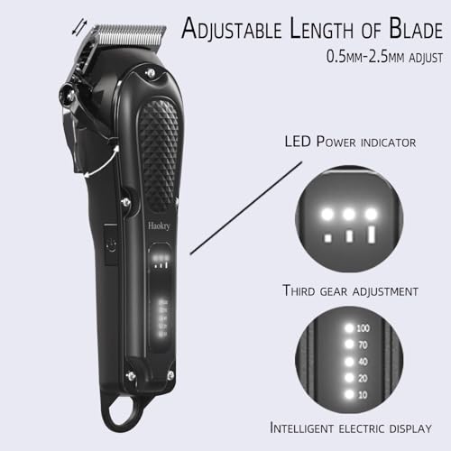 Haokry Cordless & Corded Hair Clipper - 200 Min Runtime, 3 Gear
