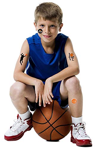 Basketball Temporary Tattoos for Kids - 24 Sheets (300 Designs)