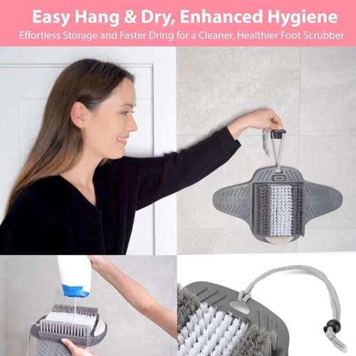 Efforest Shower Foot Scrubber Mat with Pumice Stone & Non-Slip Suction Cups