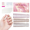 90Pcs French Tip Press On Nails Kit with Glue & Tools, Reusable Acrylic Manicure Set for Women