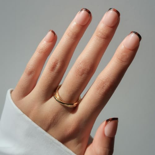 Glamnetic Press On Nails - Tortoiseshell French Tip Extra Short