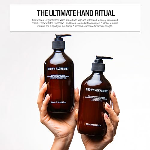 Grown Alchemist Invigorate Hand Wash Refill ? Liquid Hand Soap with Aloe, Sweet Orange, Cedarwood & Sage ? Gentle, Moisturizing Kitchen & Bathroom Soap, Natural Plant Based Gel Cleanser, 1L