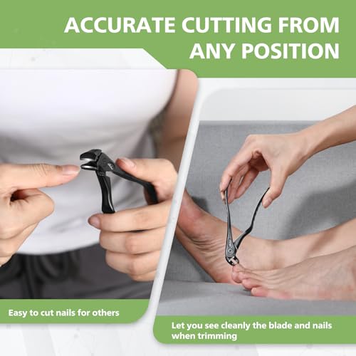 Ergonomic Nail Clipper for Seniors - Long Handle Toenail Clipper with Catcher