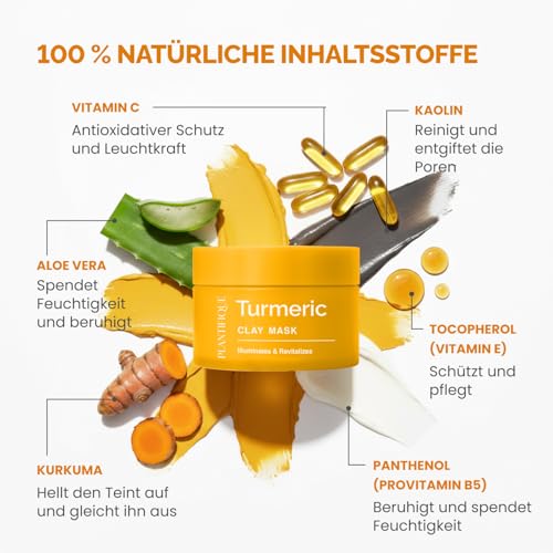 Korean Turmeric Clay Mask & Cleansing Pads Set with Vitamin C