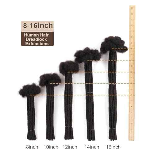 Handmade Human Hair Dreadlocks, 0.6cm/20strands Dreadlock Extension 100% Full Handmade Permanent Dreadlock Extension for Women/Men/Kids Can Be Dyed Bleached 18 inches Color 4#