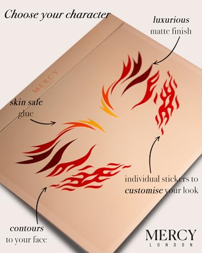 Flames Face Jewels Stick On Gems Halloween Costume