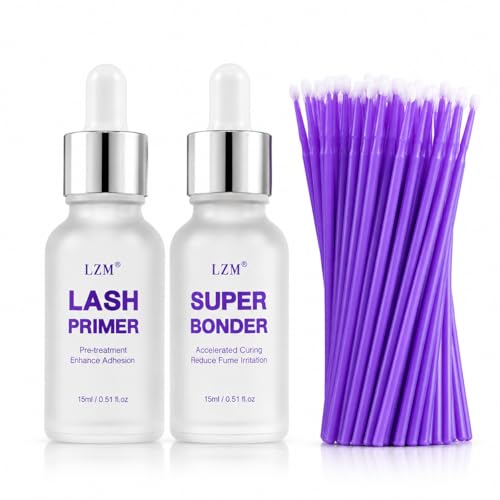 Lash Bonder & Primer Kit for Eyelash Extensions - Professional Lash Sealant & Primer