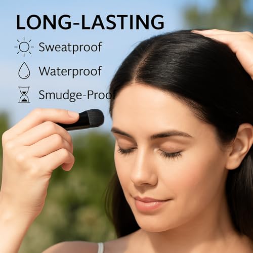 MOOMARTO Hairline Powder with Brush - Root Touch Up & Hair Concealer, Long-Lasting Matte, Sweat & Humidity Resistant, Travel-Friendly Compact, Black