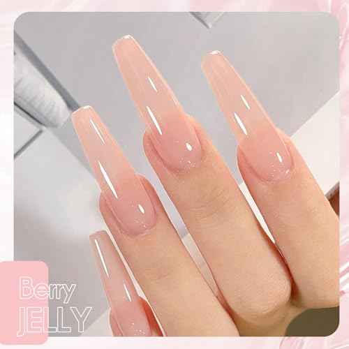 Beautpal Nude Gel Polish Set, 6pcs Jelly Gel Polish Nude Pink Neutral Color Translucent Gel Nail Kits for Salon Gel Manicure and Nail Art DIY at Home 8ml J05