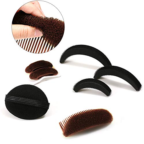 Hair Bump Sponge Set - 11 Pieces Volume Styling Bases Combs Clips