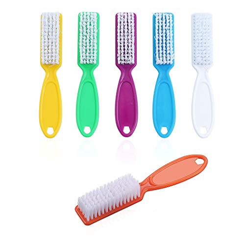 6 Pack Handle Grip Nail Brushes for Toes and Fingernails - Manicure & Pedicure Tools