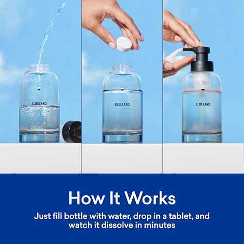 BLUELAND Foaming Hand Soap Refill Tablets, 4-Pack, Variety Pack Scents, Eco Friendly Cleaning Products, 4 x 9 Fl oz