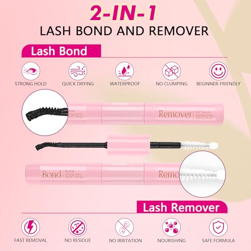 Eyelash Extension Kit 167pcs DIY Individual & Cluster Lashes 8-16mm D Curl
