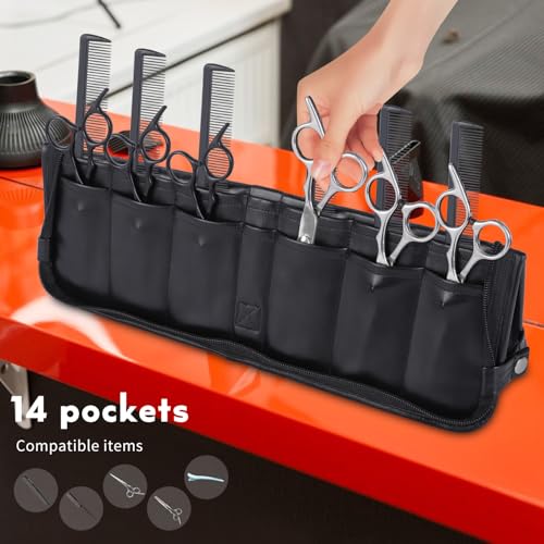 Hair Stylist Scissor Holder Pouch – Black PU Leather Case
