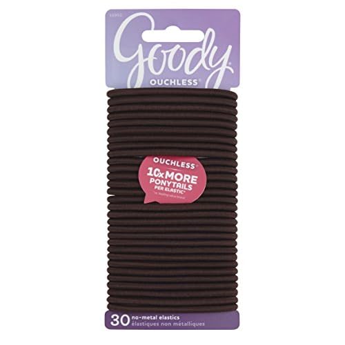 Goody Women's Ouchless Braided Elastics, Brown, 30 CT (Pack Of 3)