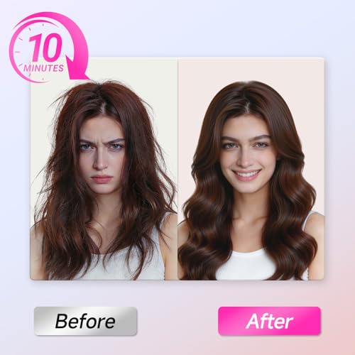 Auto Curling Iron 1.25" Rotating Ceramic Wand Pink