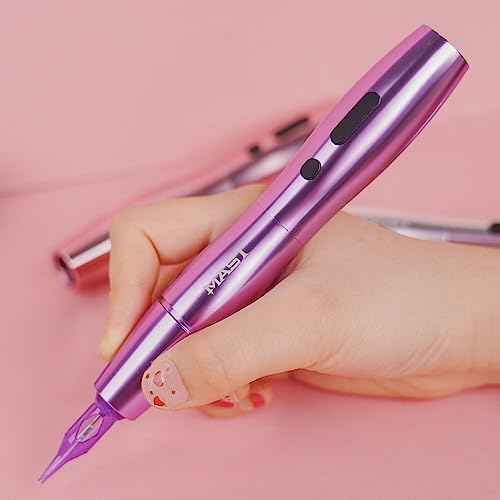 Mast P20 Wireless Tattoo Pen Machine Rotary Tattoo Gun Lightweight Digital Display Slim Frame for Women Aritst (1 battery- pink)