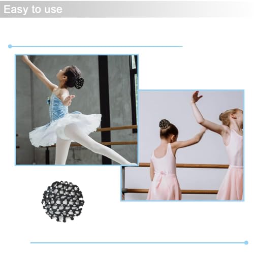 Women Handmade Crochet Bun Cover 2 Pack with Pearl Decor for Ballet & Hair Styling