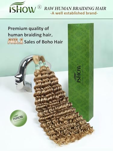 ISHOW 20 Inch Virgin Human Hair Deep Wave Bulk - Honey Blonde