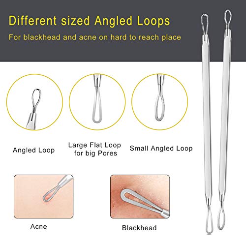 Blackhead Remover Tool Kit - 10 Pc Pimple Popper Set with Metal Case
