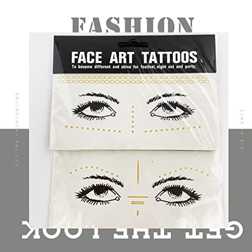 Face Glitter Tattoo Stickers - 3PC Rave Festival Jewelry Set