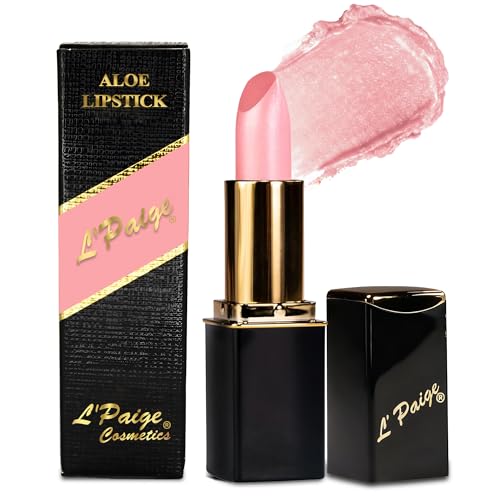 L'Paige Designer Lipstick ? Cool-Toned Pink with Iridescent Shimmer ? Aloe Vera-Based, Long-Lasting & Moisturizing Formula for a Smooth, Luxurious Feel ? Shade L44 Shimmery Ice Lipstick