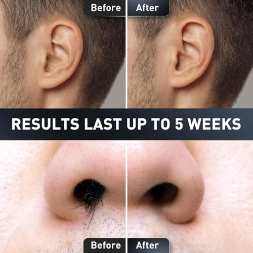 Nose Wax Kit Men Upgraded Version 100g Wax USB Fast Heat Smart Constant Temp 40 Nose Hair Sticks 3 Silicone Pots Travel Size Unisex Suitable for Different Body Parts